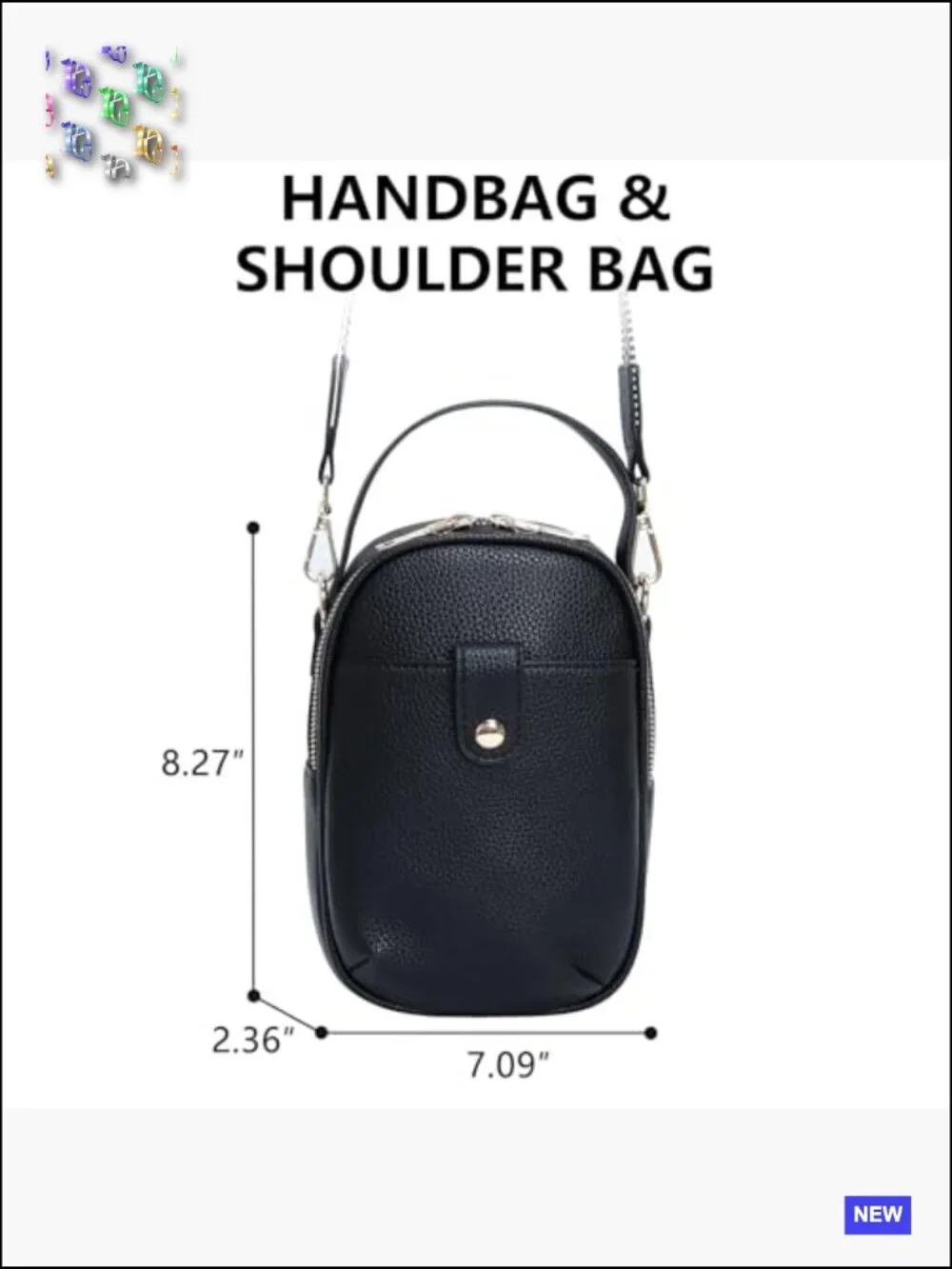 Vegan Leather Crossbody Bag Multi Compartment Lightweight Chic Casual Purse - Picture 6 of 6